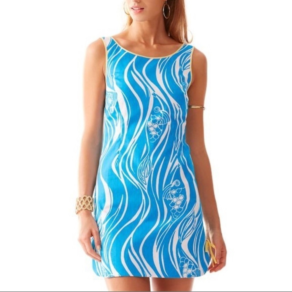Lilly Pulitzer Delia Joe Fresh Blue and White Shift Dress Size 00 Resortwear